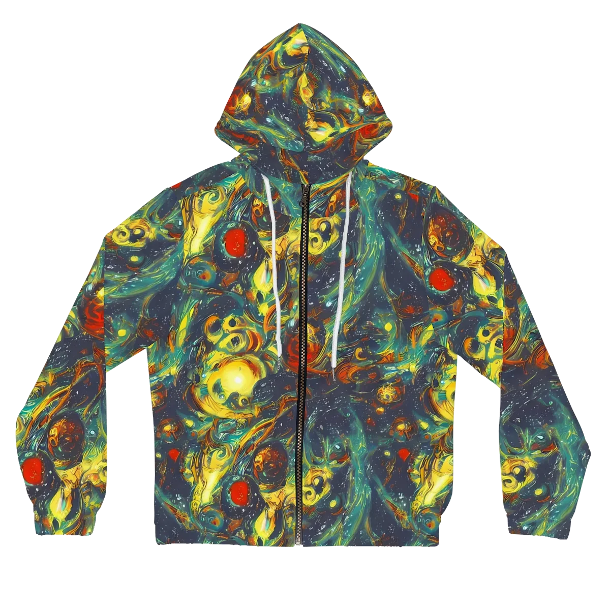 Electric Tidal Pool on Women's Full-Zip Hoodie — Front