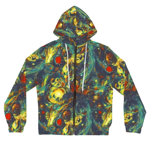 Electric Tidal Pool on a Women's Full-Zip Hoodie