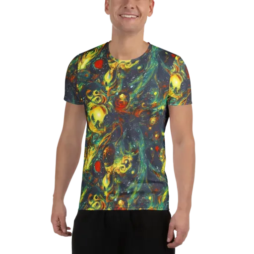 Electric Tidal Pool on a Men's Athletic T-Shirt