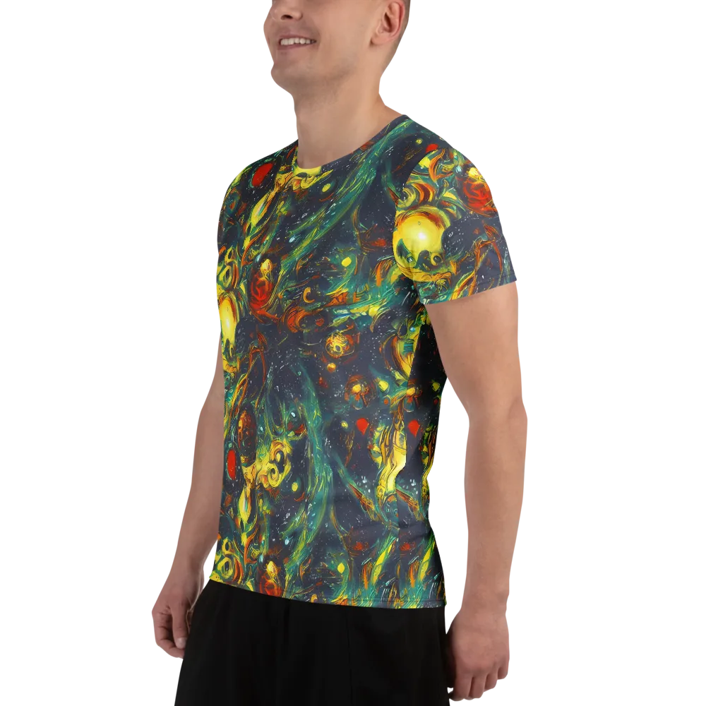 Electric Tidal Pool on Men's Athletic T-Shirt — Left