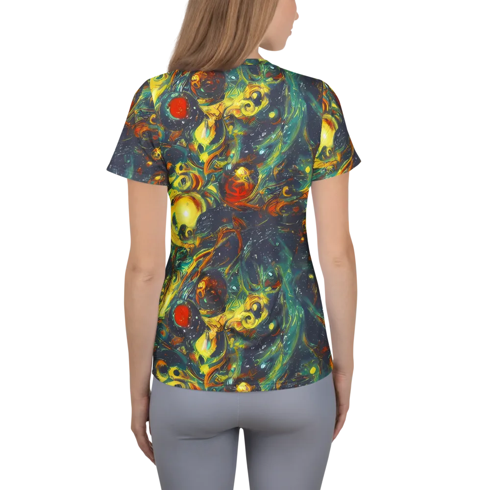 Electric Tidal Pool on Women's Athletic T-Shirt — Back