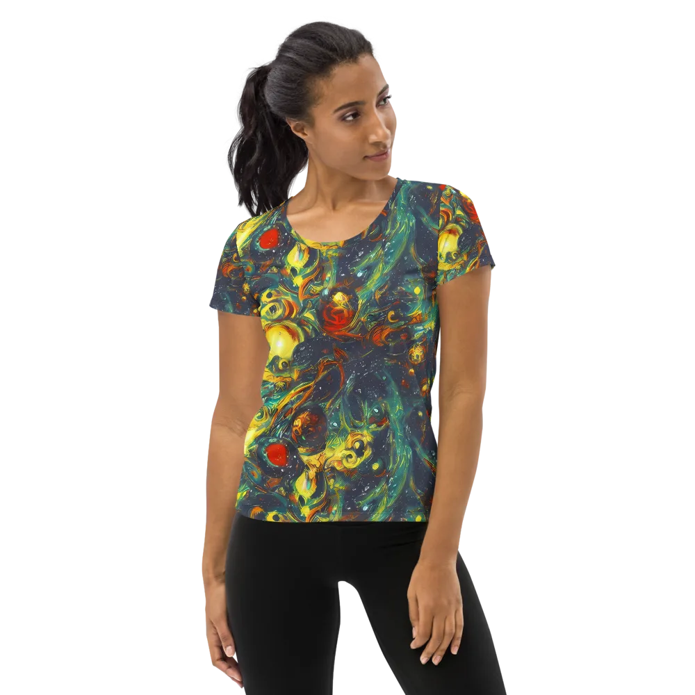 Electric Tidal Pool on Women's Athletic T-Shirt — Front