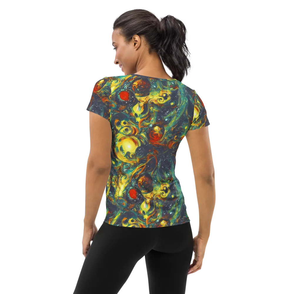 Electric Tidal Pool on Women's Athletic T-Shirt — Back