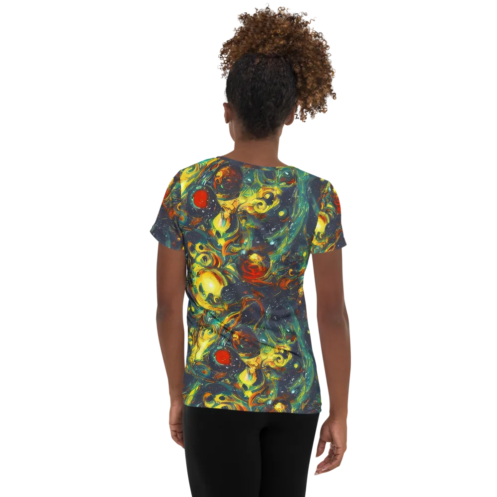 Electric Tidal Pool on Women's Athletic T-Shirt — Back