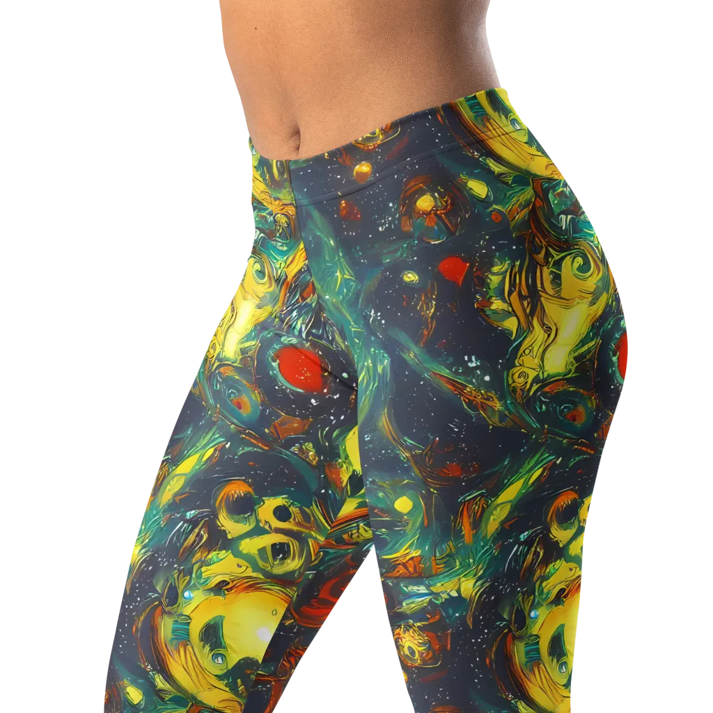 Electric Tidal Pool on Leggings — Left Front