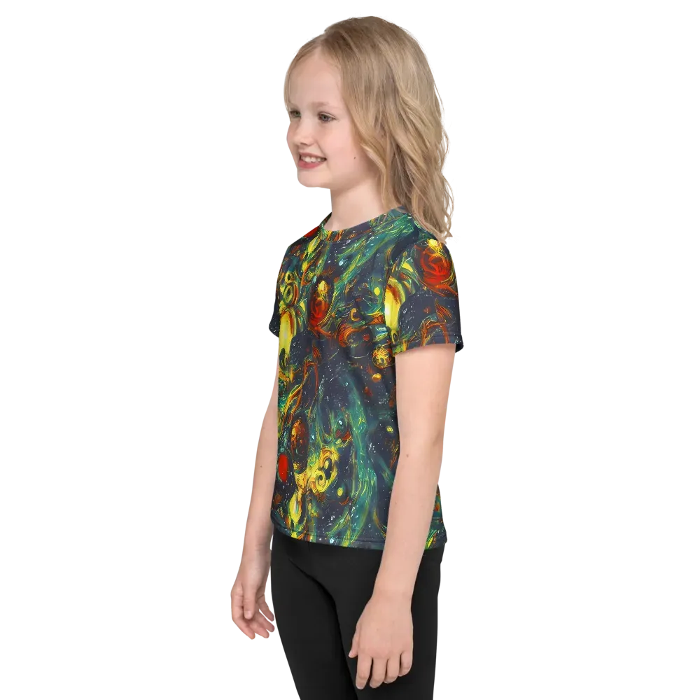 Electric Tidal Pool on Kids Crew Neck T-Shirt — Left