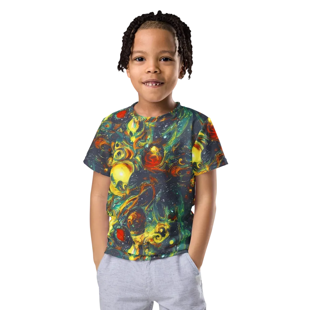 Electric Tidal Pool on Kids Crew Neck T-Shirt — Front