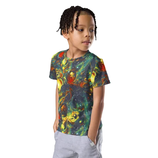 Electric Tidal Pool on a Kids Crew Neck T-Shirt