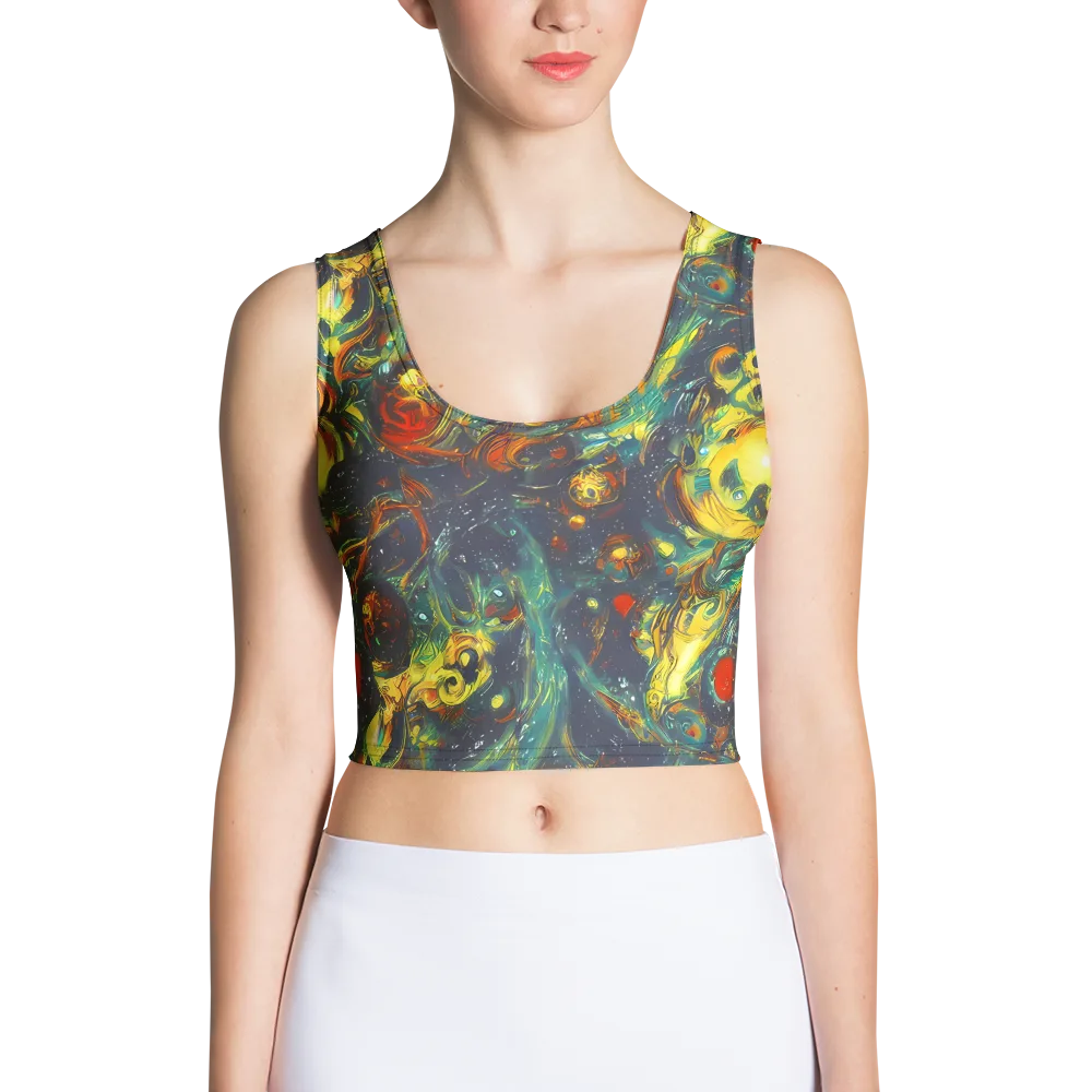 Electric Tidal Pool on Crop Top — Front