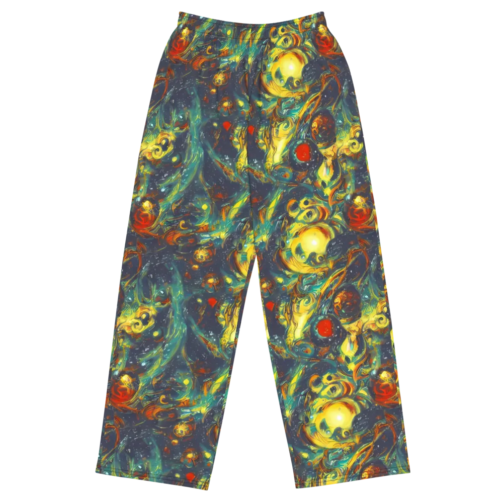 Electric Tidal Pool on Wide-Leg Pants — Front
