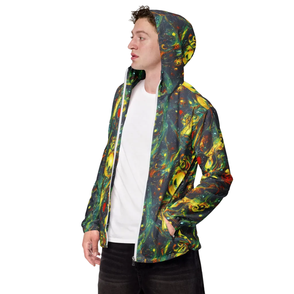 Electric Tidal Pool on Men's Windbreaker — Left Front