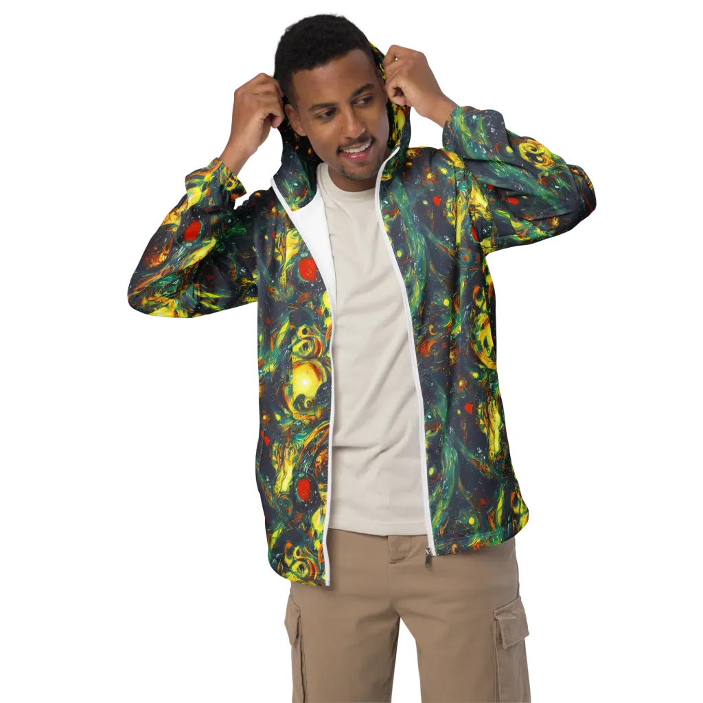 Electric Tidal Pool on Men's Windbreaker — Front