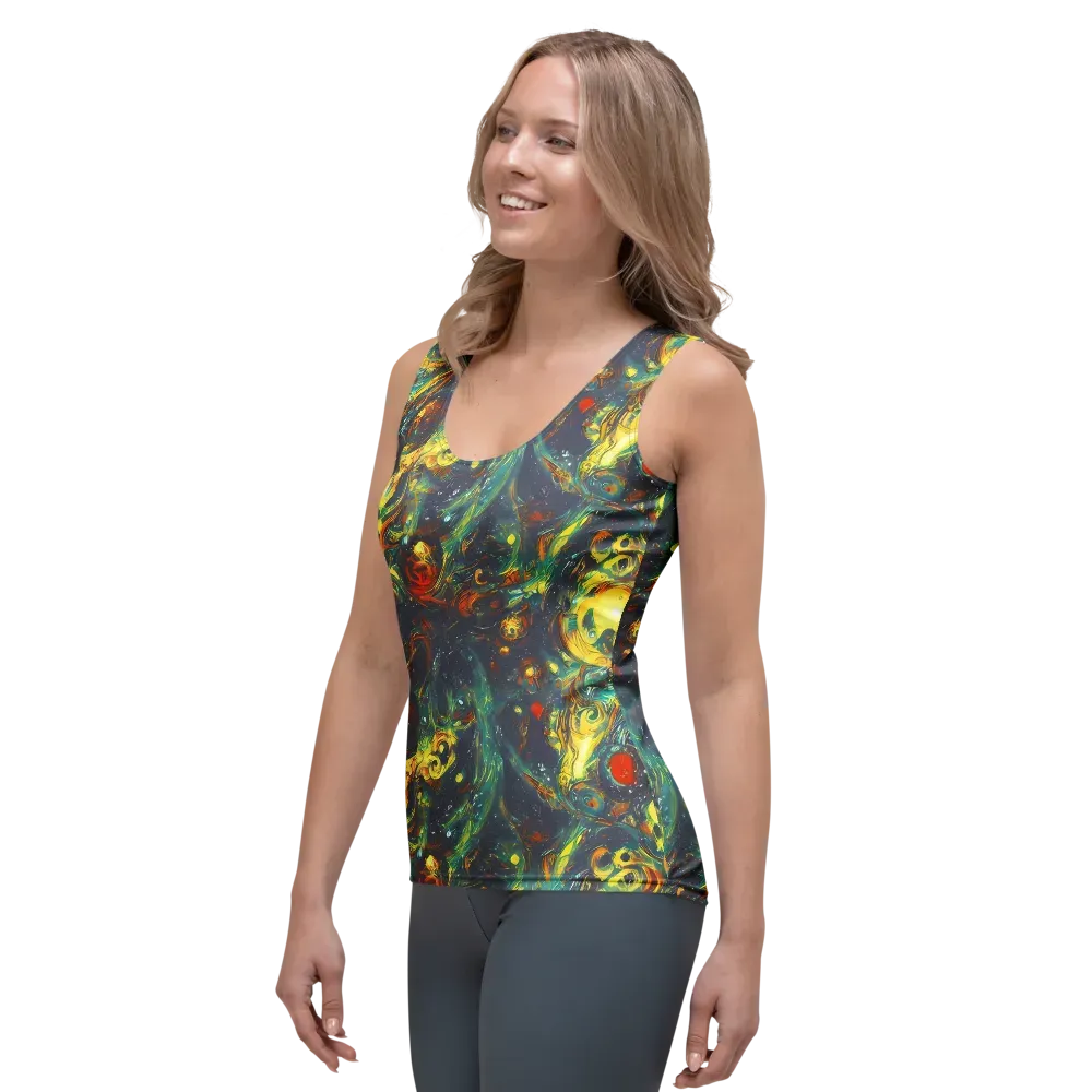 Electric Tidal Pool on Women's Tank Top — Left Front