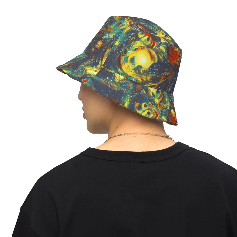 Electric Tidal Pool on Reversible Bucket Hat — Back Inside