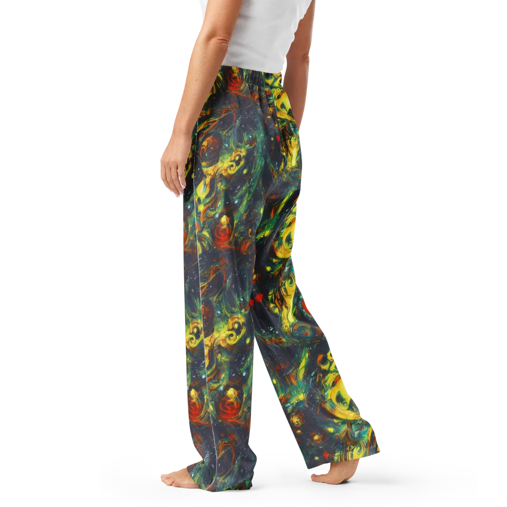 Electric Tidal Pool on Women's Pajama Pants — Left