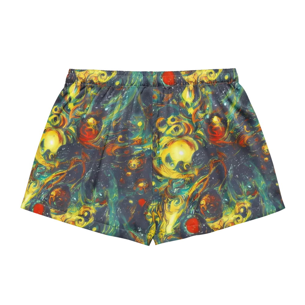 Electric Tidal Pool on Women's Pajama Shorts — Back