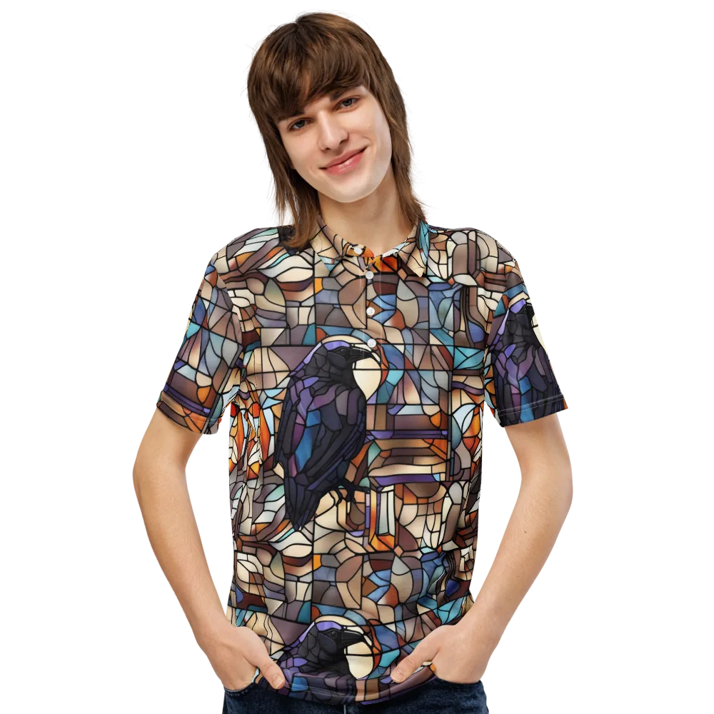 Raven Rose Window on Men's Slim Fit Polo Shirt — Front