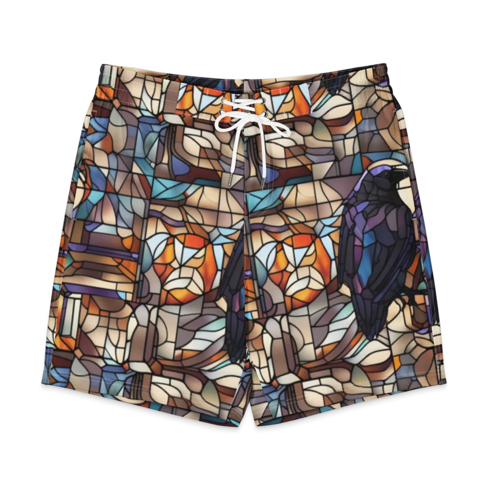 Raven Rose Window on Men's Board Shorts — Front