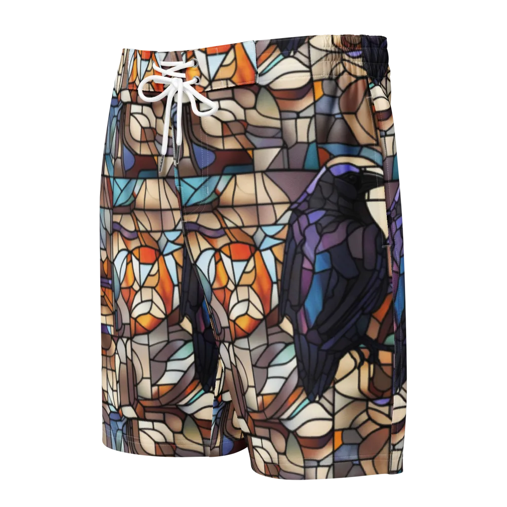 Raven Rose Window on Men's Board Shorts — Front