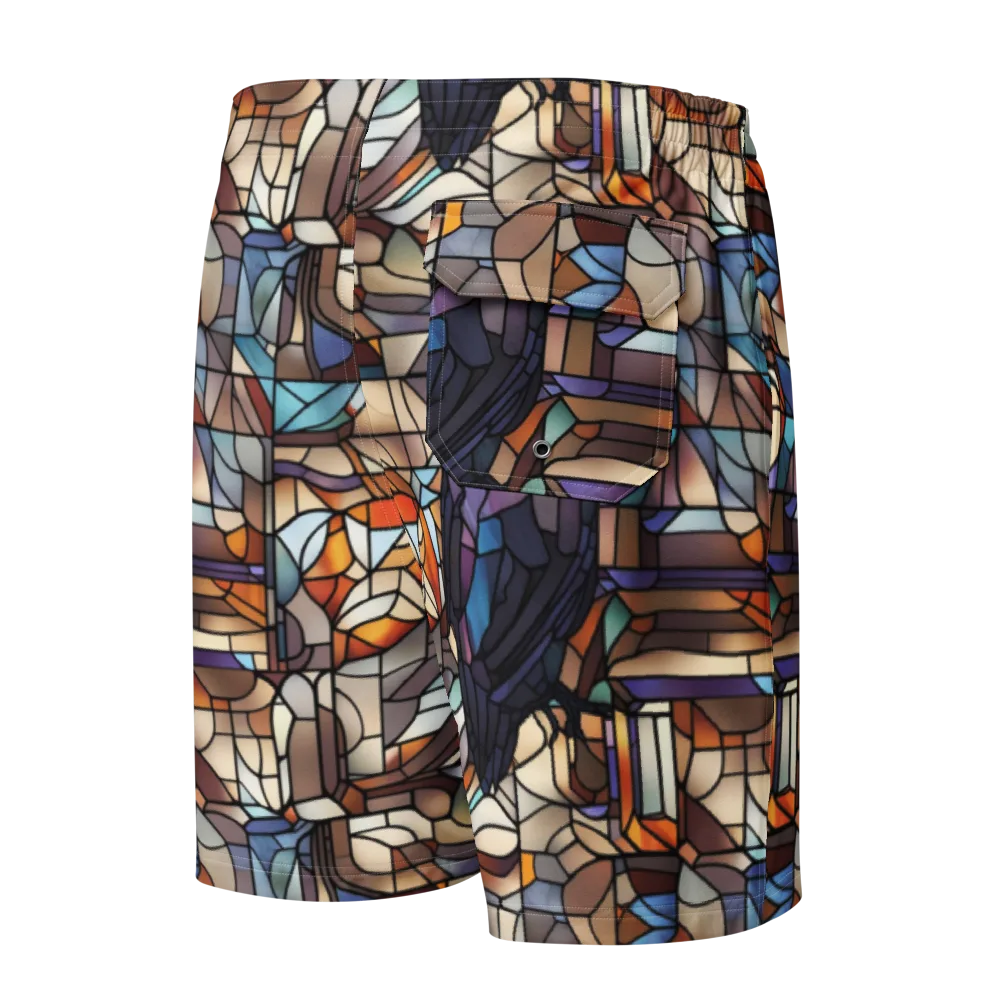 Raven Rose Window on Men's Board Shorts — Back