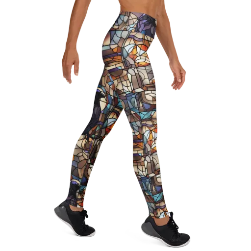 Raven Rose Window on a Yoga Leggings