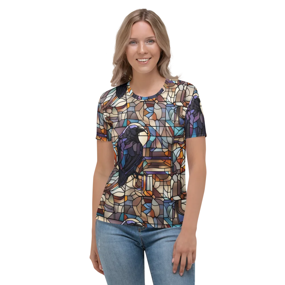 Raven Rose Window on Women's Crew Neck T-Shirt — Front