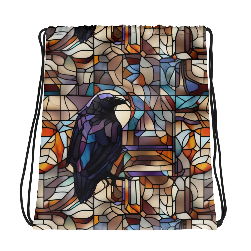 Raven Rose Window on Drawstring Bag — Photo