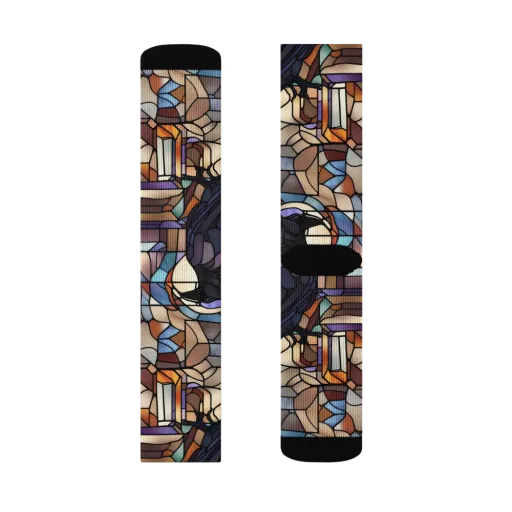 Raven Rose Window on a Socks