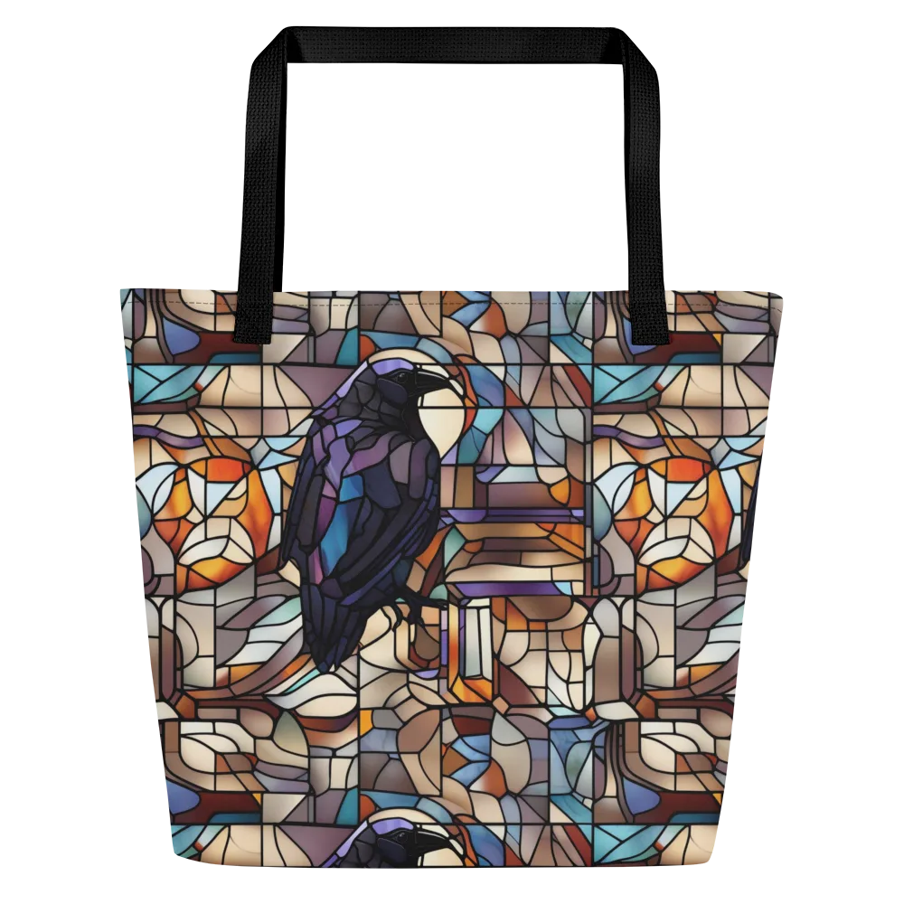 Raven Rose Window on Large Tote Bag W/ Pocket — Front