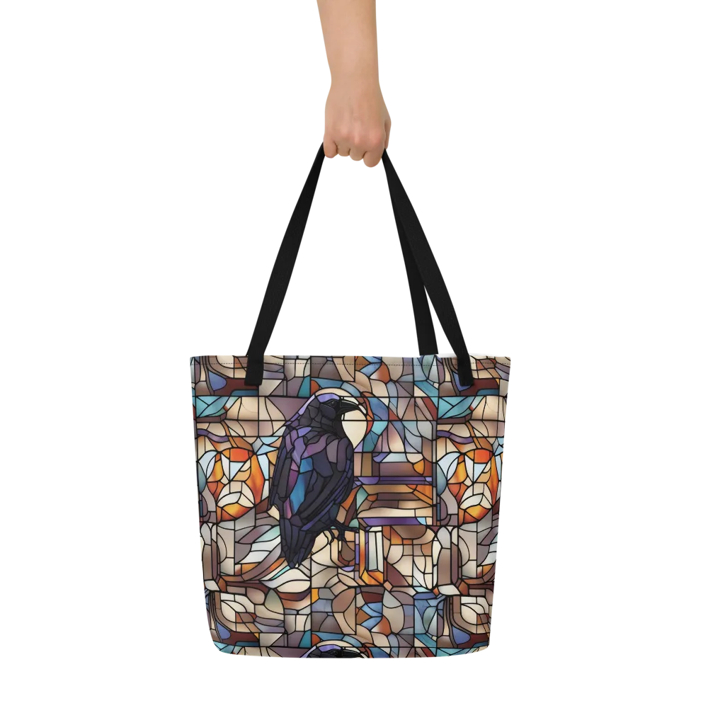 Raven Rose Window on Large Tote Bag W/ Pocket — Front