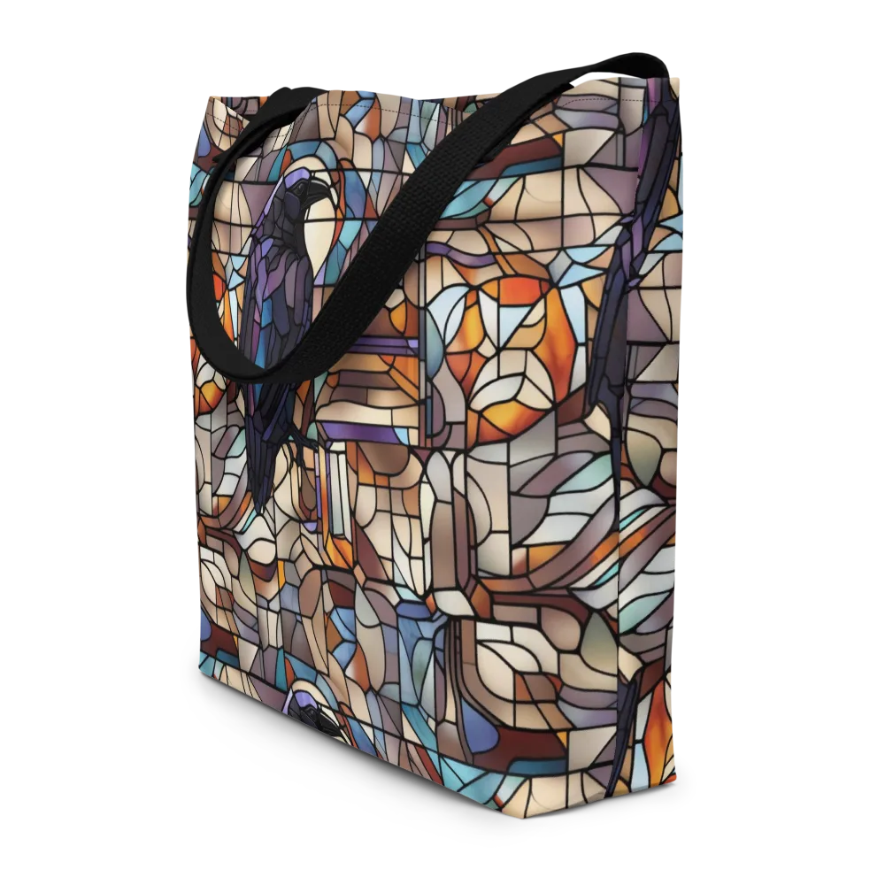 Raven Rose Window on Large Tote Bag W/ Pocket — Front
