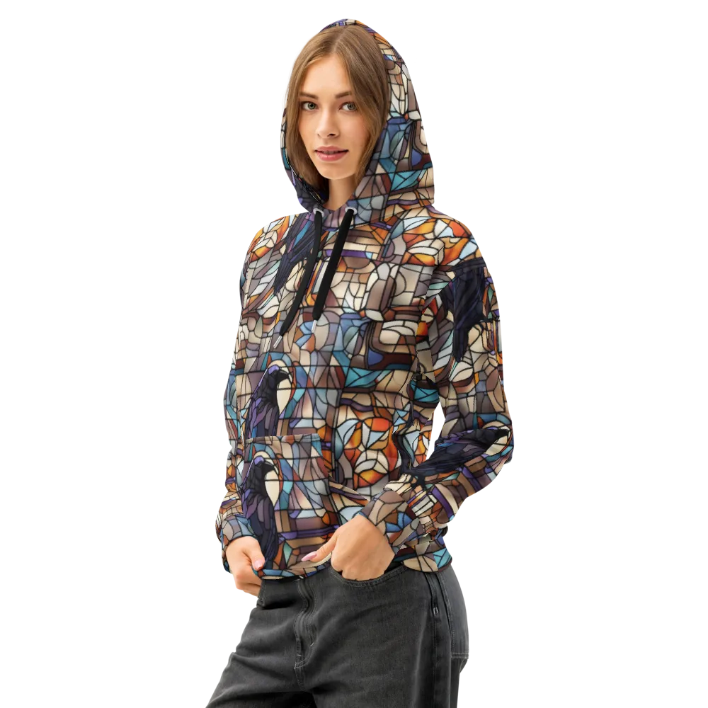 Raven Rose Window on Cotton Hoodie — Left Front