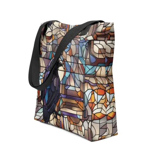 Raven Rose Window on a Tote Bag