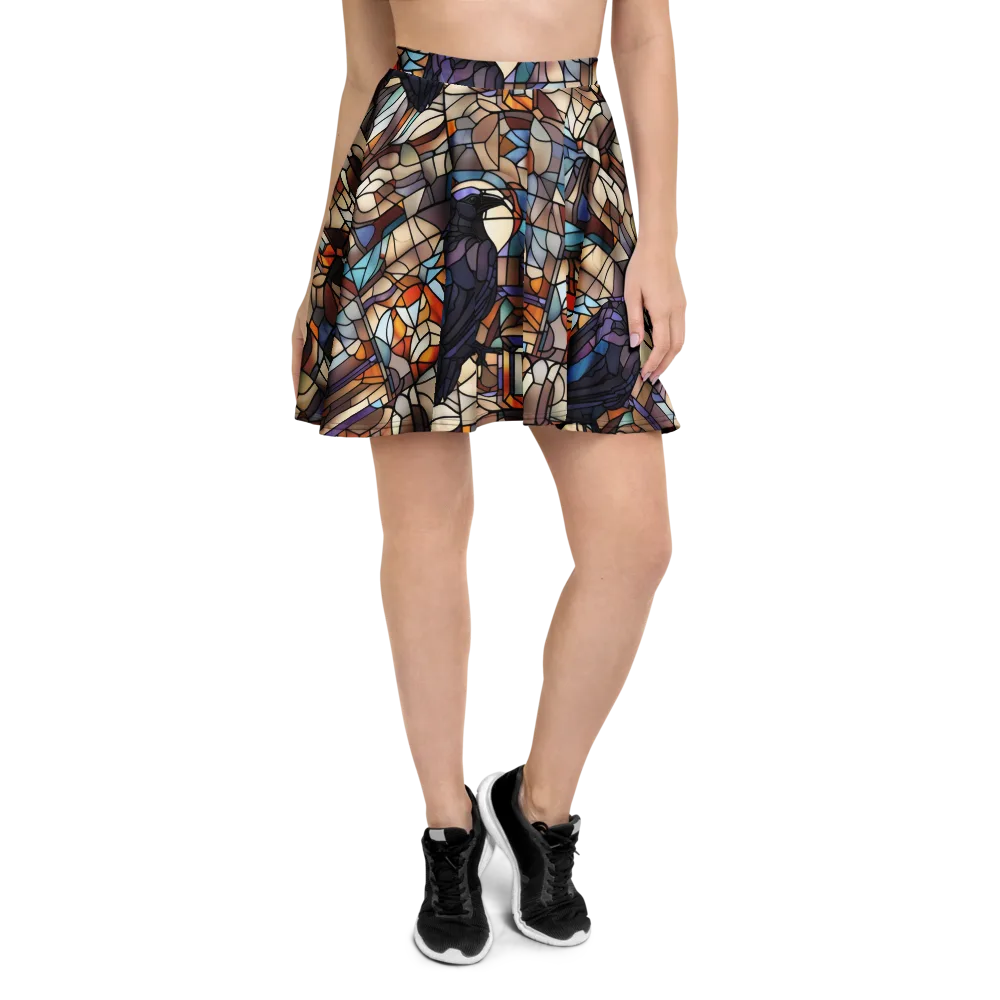 Raven Rose Window on Skater Skirt — Front