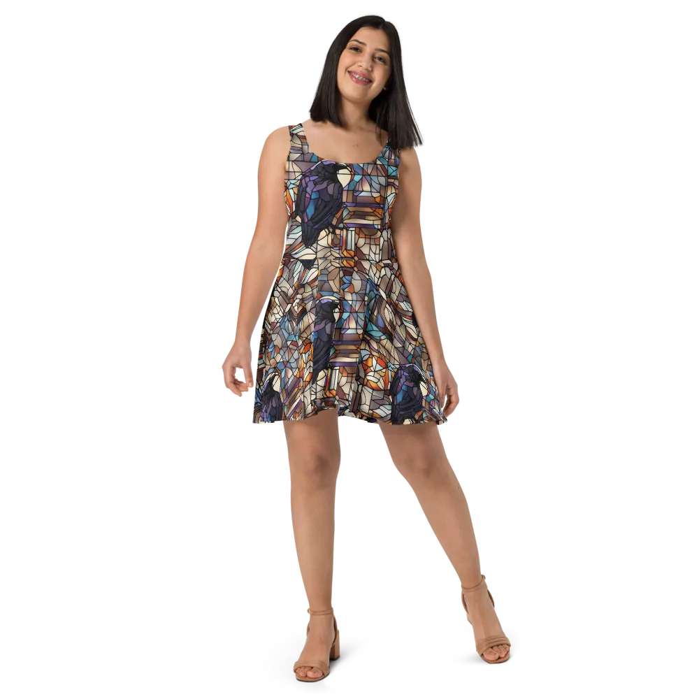 Raven Rose Window on Skater Dress — Front