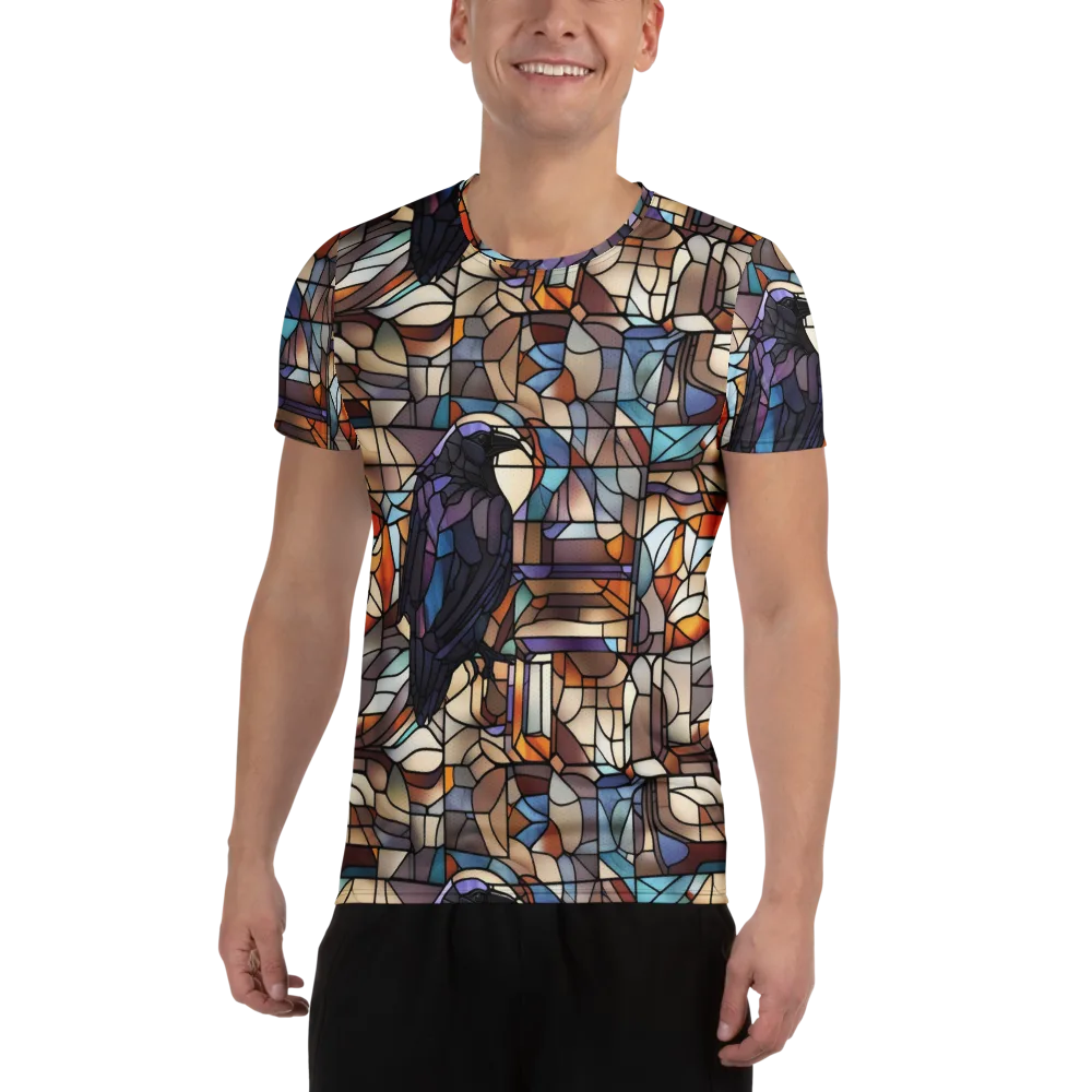 Raven Rose Window on Men's Athletic T-Shirt — Front