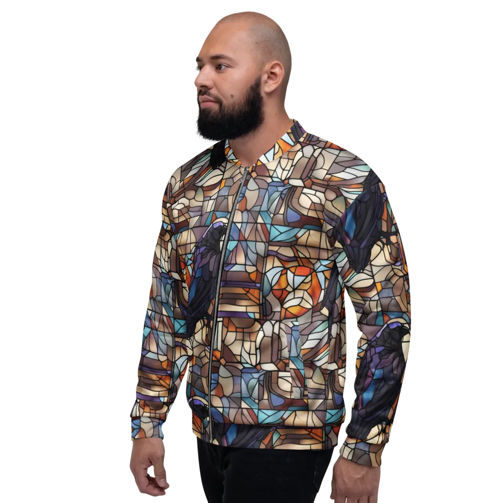 Raven Rose Window on Bomber Jacket — Left
