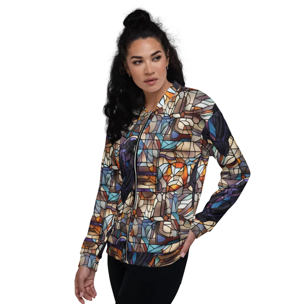 Raven Rose Window on Bomber Jacket — Left