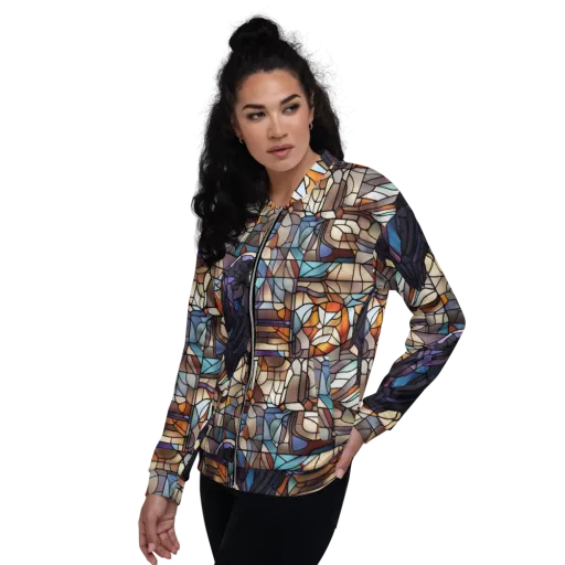 Raven Rose Window on a Bomber Jacket