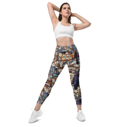 Raven Rose Window on a Leggings with Pockets