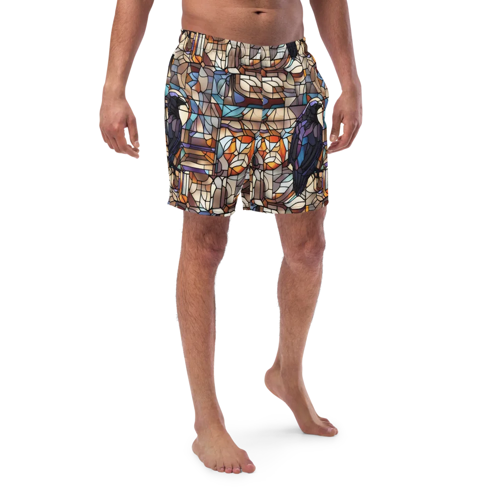 Raven Rose Window on Swim Trunks — Front