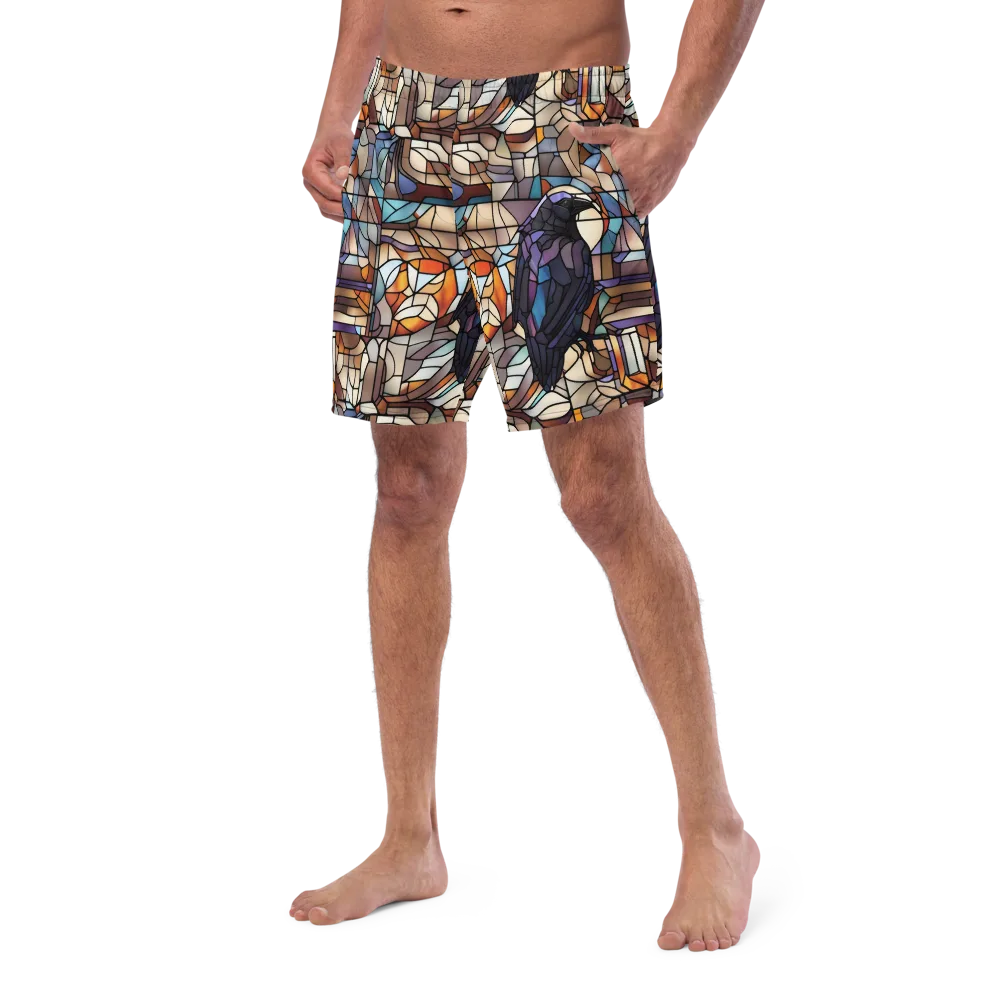 Raven Rose Window on Swim Trunks — Left Front
