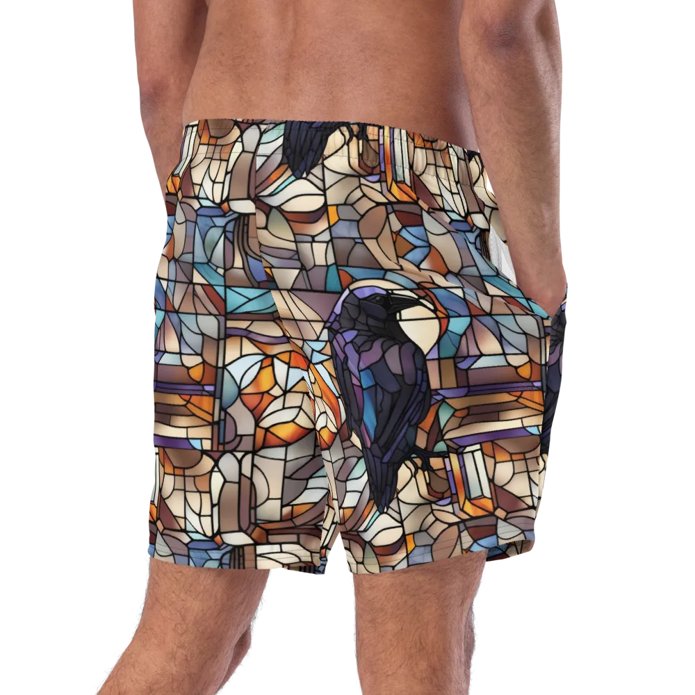 Raven Rose Window on Swim Trunks — Right Back