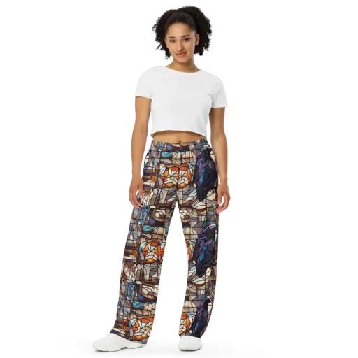 Raven Rose Window on a Wide-Leg Pants