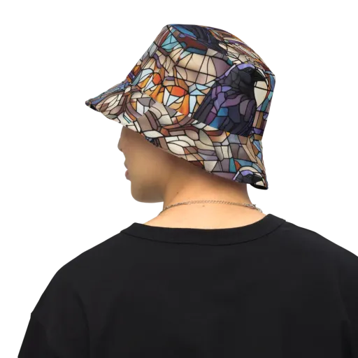 Raven Rose Window on a Reversible Bucket Hat