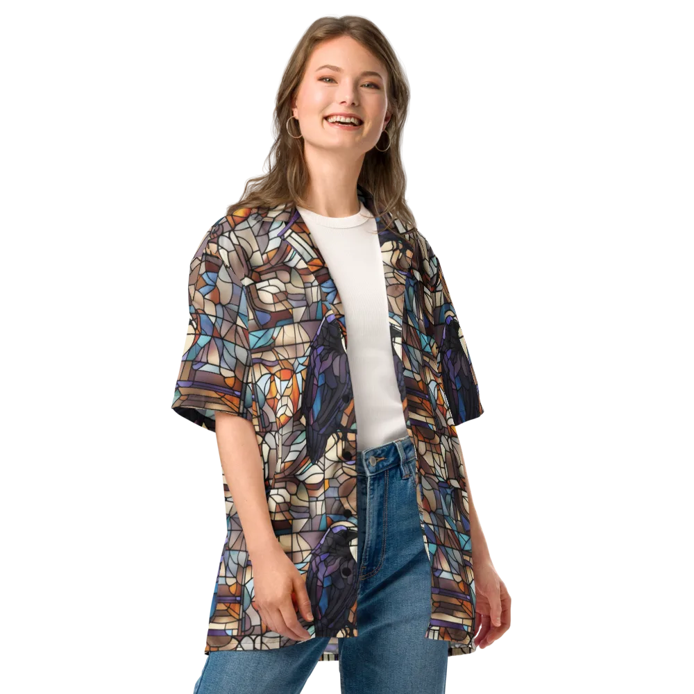 Raven Rose Window on Button Shirt — Front