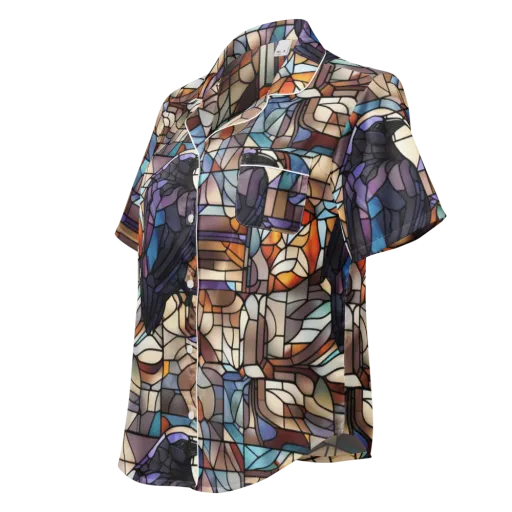 Raven Rose Window on a Women's Short Sleeve Pajama Top
