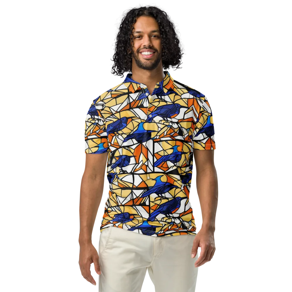 Stained Sky on Men's Slim Fit Polo Shirt — Front
