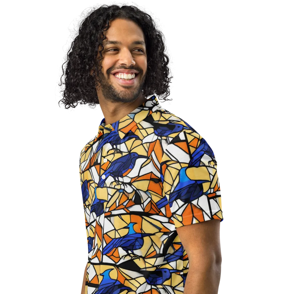 Stained Sky on Men's Slim Fit Polo Shirt — Left Front