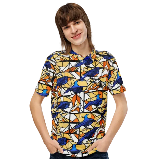 Stained Sky on a Men's Slim Fit Polo Shirt